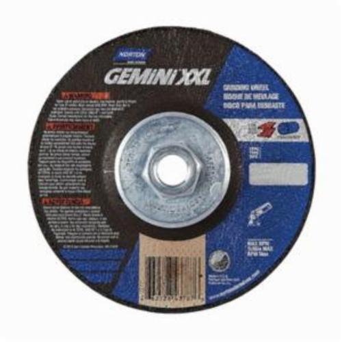 Norton® Gemini® 66252843787 DC514HGXXL Type 27 2XL Depressed Center Cut-Off Wheel, 5 in Dia x 1/4 in THK, 24 Grit, Aluminum Oxide Abrasive