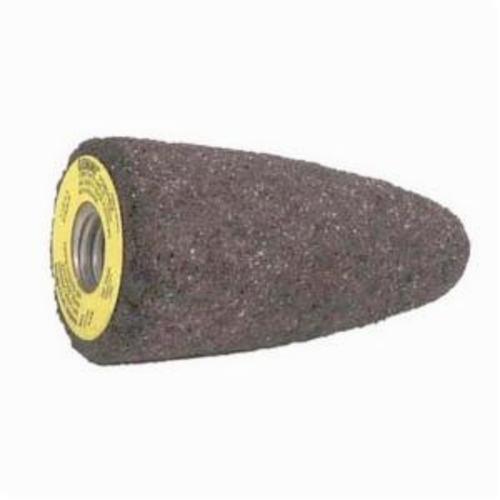 Norton® Metal 24™ 66253349752 Portable Snagging Cone With NFRH Steel Bushing, 1 in Max Diameter, 3 in THK Head, 24 Grit, Extra Coarse Grade, Aluminum Oxide Abrasive