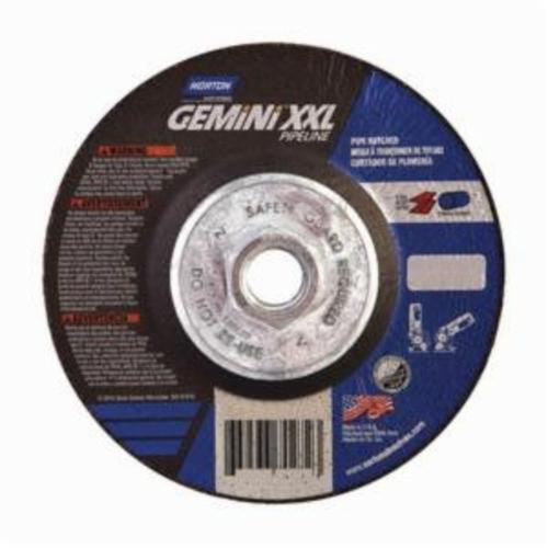 Norton® Gemini® 66253370272 Pipe Notching Depressed Center Wheel, 4-1/2 in Dia x 1/8 in THK, 30 Grit, Aluminum Oxide Abrasive