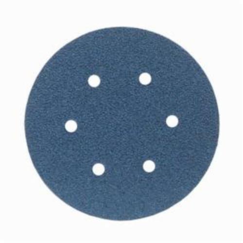 Norton®BlueFire® 66261123580 H875P PSA Coated Abrasive Disc, 6 in Dia Disc, 40 Grit, Extra Coarse Grade, Ceramic Alumina Abrasive, Paper Backing