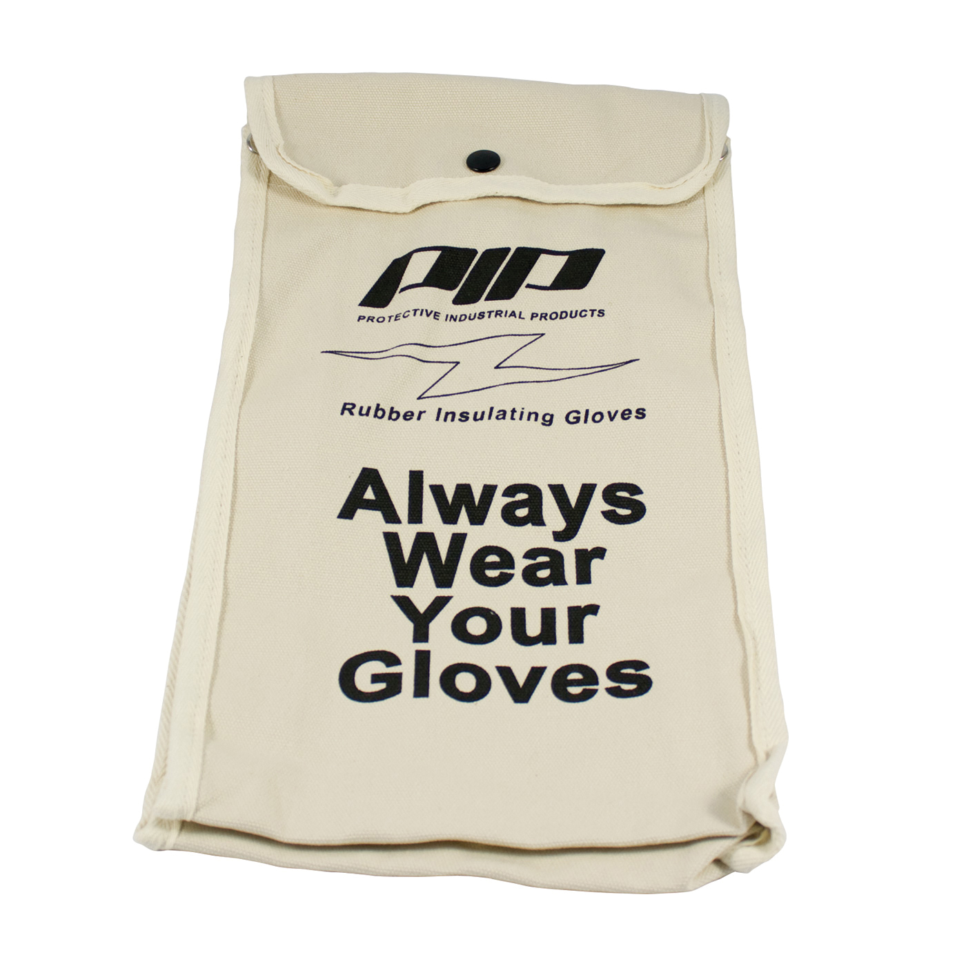 Novax® 148-6014 Protective Bag, Snap Closure, For Use With 14 in Insulating Gloves, Cotton Canvas, Natural with Black Lettering