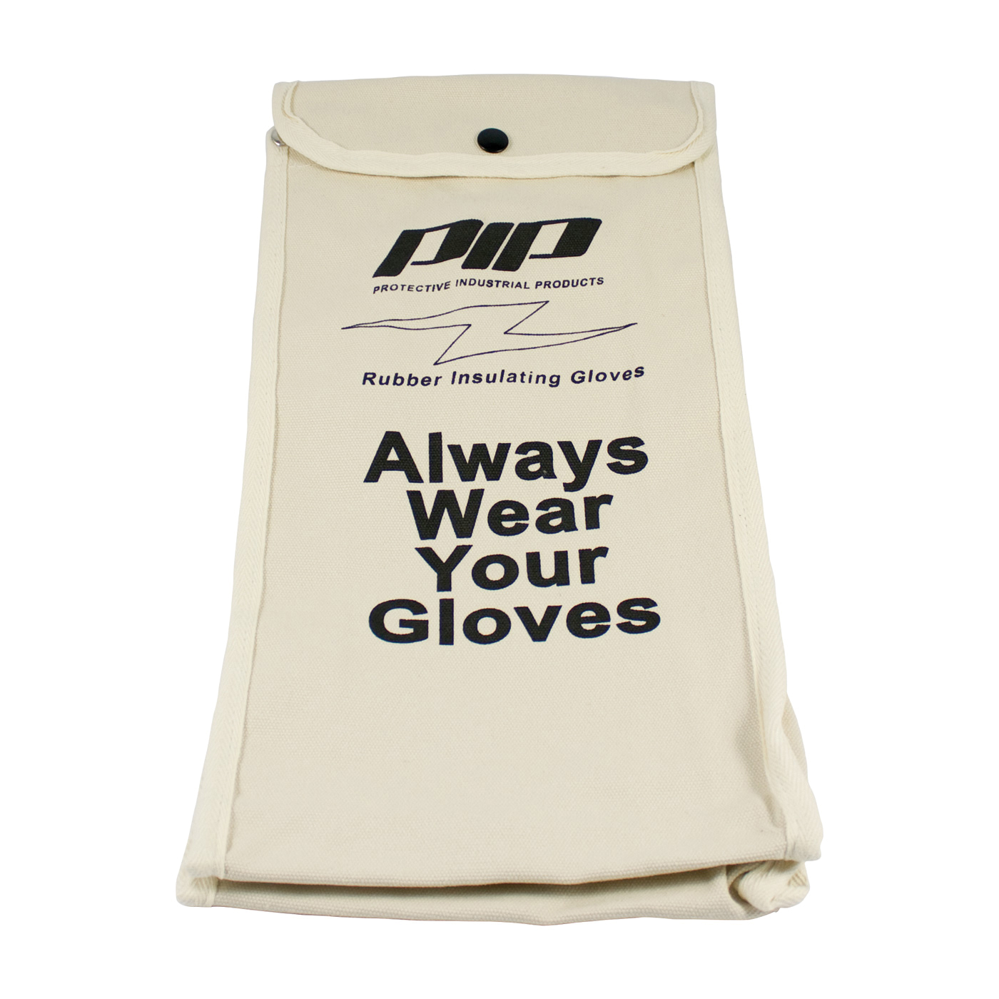 Novax® 148-6016 Protective Bag, Snap Closure, For Use With 16 in Insulating Gloves, Cotton Canvas, Natural with Black Lettering
