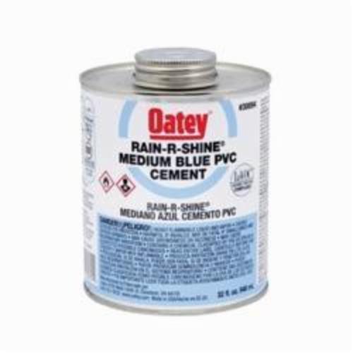 Oatey® Rain-R-Shine® 30894 Low VOC Medium Body PVC Cement, 32 oz Container, Blue