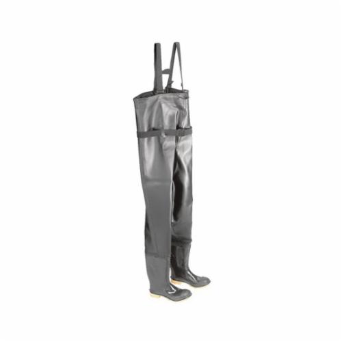 Onguard 86067-10 Heavy Duty Chest Wader With Cleated Outsole, Men's, Steel Toe, SZ 10, 34 in L Inseam, Black/Tan, PVC Upper, Steel Midsole, Rubber Outsole, Resists: Mild and Moderate Chemicals