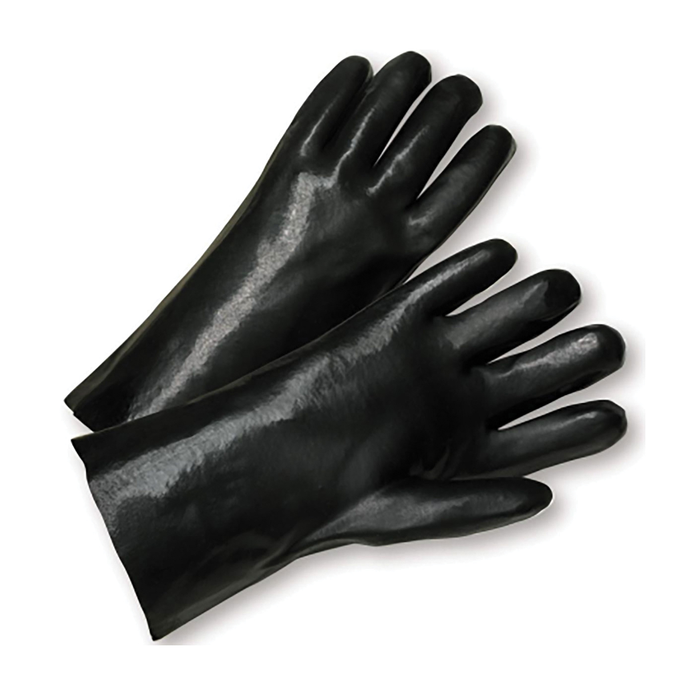 PIP® 1087 Standard Chemical-Resistant Gloves, L, Pair Hand, Black, Cotton Interlock Knit Lining, 18 in L, Resists: Abrasion, Acid, Chemical, Grease, Oil, Water and Solvent, Supported Support, Gauntlet Cuff