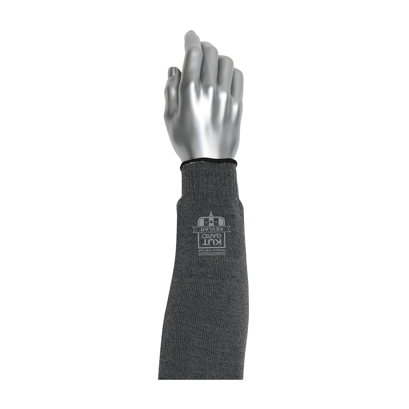 PIP® Kut Gard® 10-KVS12DGH 10-KVSDGH Cut-Resistant Sleeves, 5 in, 12 in L x 1 ply THK, Kevlar®/Polyester/Stainless Steel, Dark Gray