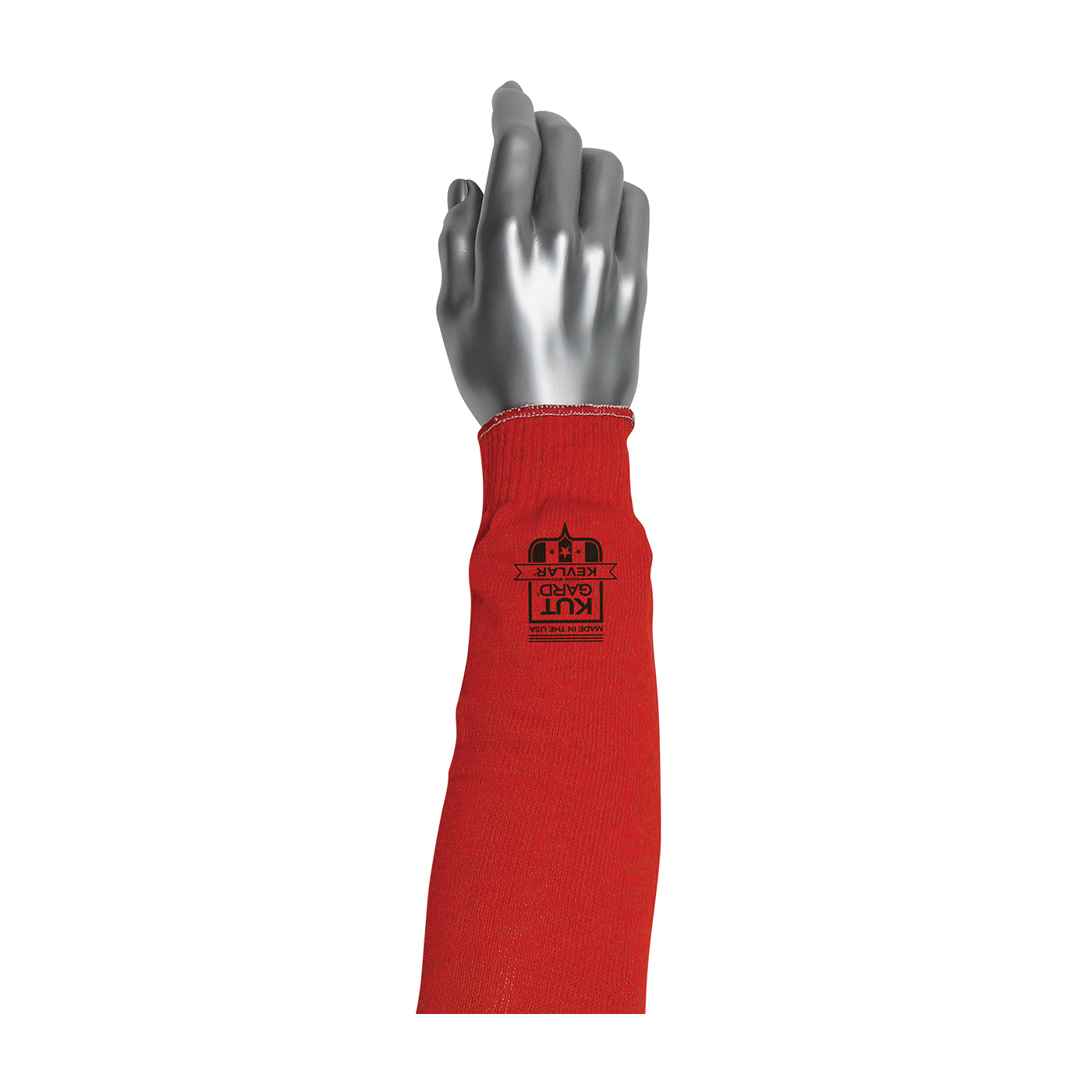 PIP® Kut Gard® 10-KVS12RD 10-KVSRD Cut-Resistant Sleeves, 5 in, 12 in L x 1 ply THK, Kevlar®/Polyester/Stainless Steel, Red