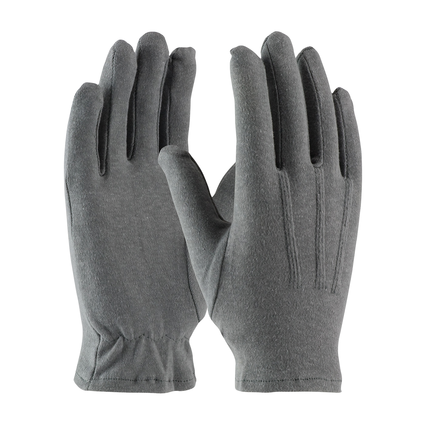 PIP® Cabaret™ 130-100GM Cabaret™ Mens Dress Gloves With Raised Stitching on Back, Cotton, Gray, Unlined Lining, Open Cuff, 9.7 in L, Resists: Abrasion and Cut