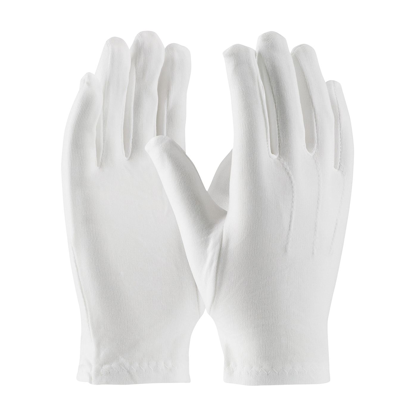 PIP® Cabaret™ 130-600WM Cabaret™ Mens Dress Gloves With Raised Stitching on Back, Nylon, White, Unlined Lining, Open Cuff