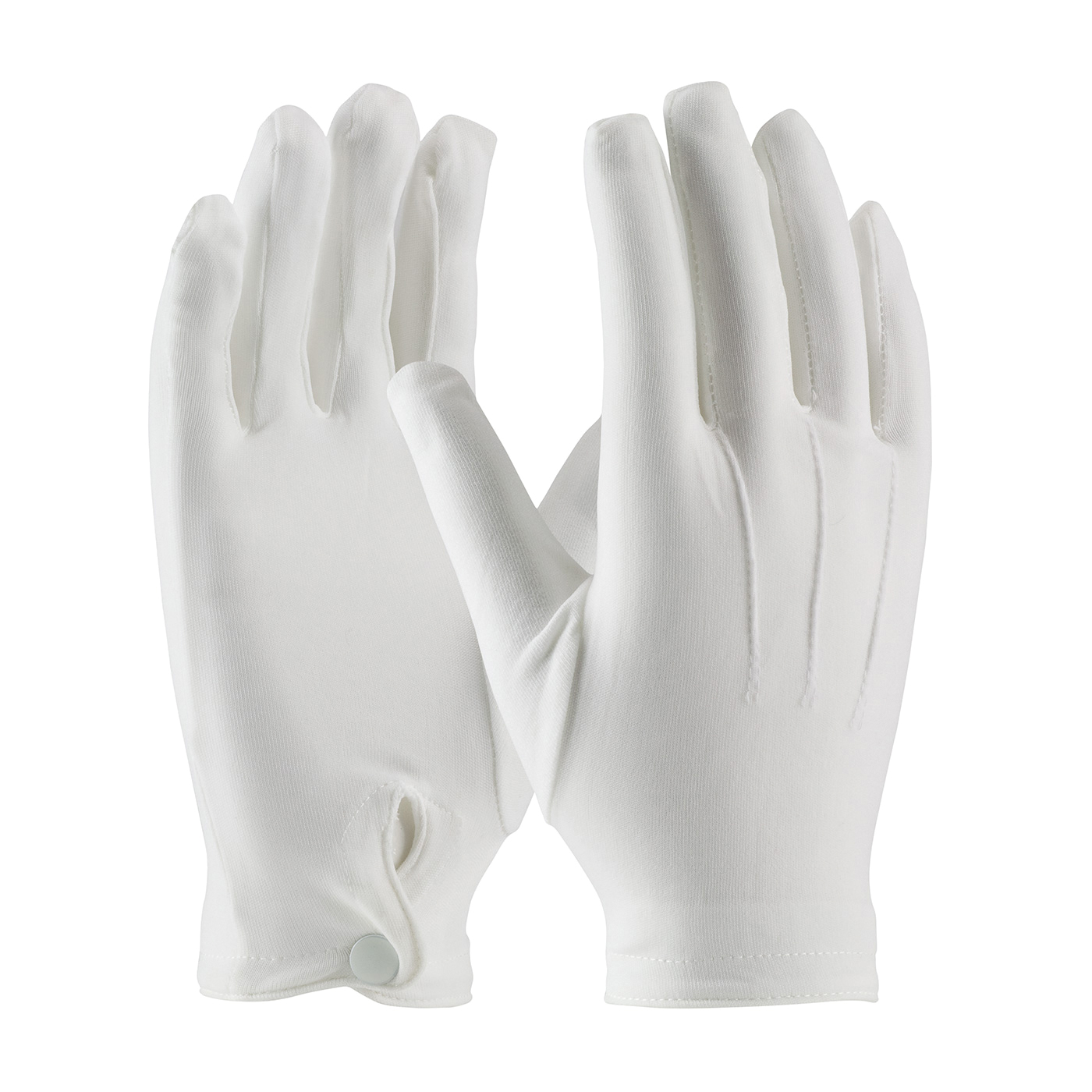 PIP® Cabaret™ 130-650WM Cabaret™ Men's Dress Gloves With Raised Stitching on Back, Nylon, White, Unlined Lining, 9.7 in L, Resists: Abrasion and Cut