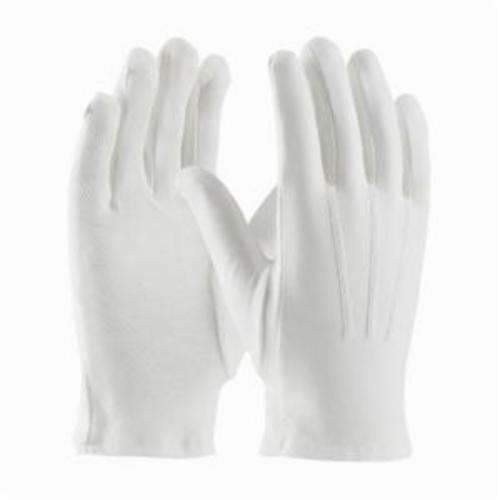 PIP® 130-100WMPD Cabaret™ Dress Gloves With Raised Stitching on Back, Cotton, White, Unlined Lining, Open Cuff, 9.7 in L