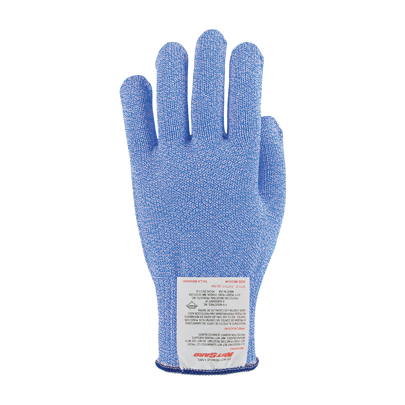 PIP® Kut-Gard® 22-760BB/L Anti-Microbial Medium Weight Unisex Cut Resistant Gloves, L, Uncoated Coating, Dyneema®/Polyester/Silica/Stainless Steel/Synthetic Fiber, Elastic/Knit Wrist Cuff, Resists: Cut, Shrink and Slash, ANSI Cut-Resistance Level: A7