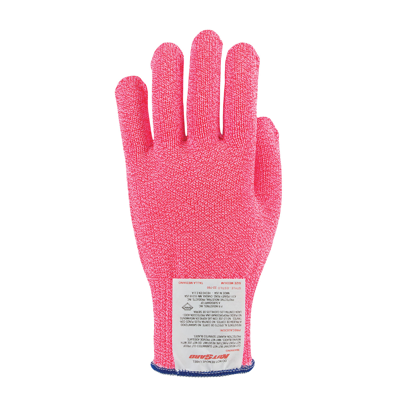 PIP® Kut-Gard® 22-760NP/L Anti-Microbial Medium Weight Unisex Cut Resistant Gloves, L, Uncoated Coating, Dyneema®/Polyester/Silica/Stainless Steel/Synthetic Fiber, Elastic/Knit Wrist Cuff, Resists: Cut, Shrink and Slash, ANSI Cut-Resistance Level: A7