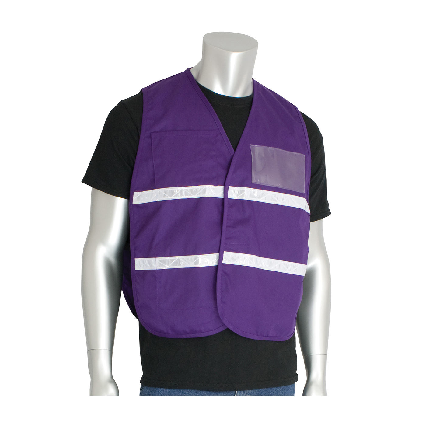 PIP® 300-2501 Non-ANSI Incident Command Vest, Purple, 35% Cotton/65% Polyester, Hook and Loop Closure, 4 Pockets