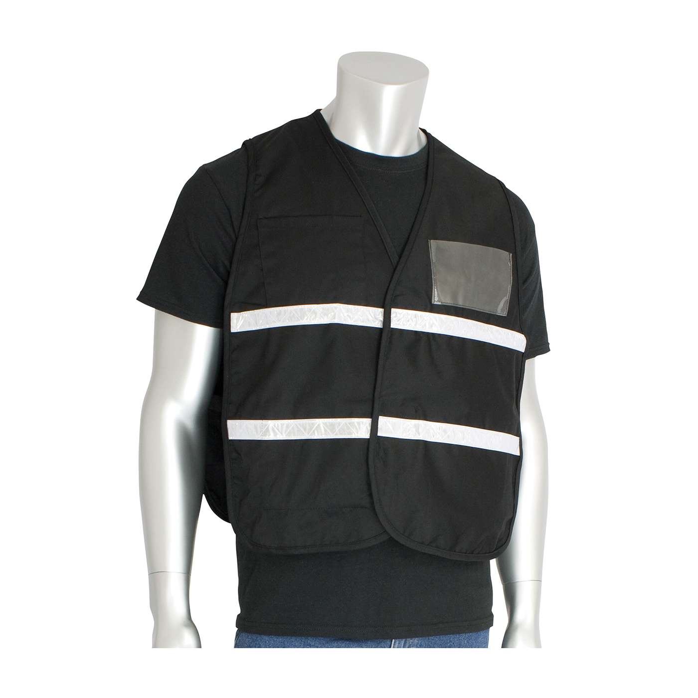 PIP® 300-2502 Non-ANSI Incident Command Vest, Black, 35% Cotton/65% Polyester, Hook and Loop Closure, 4 Pockets