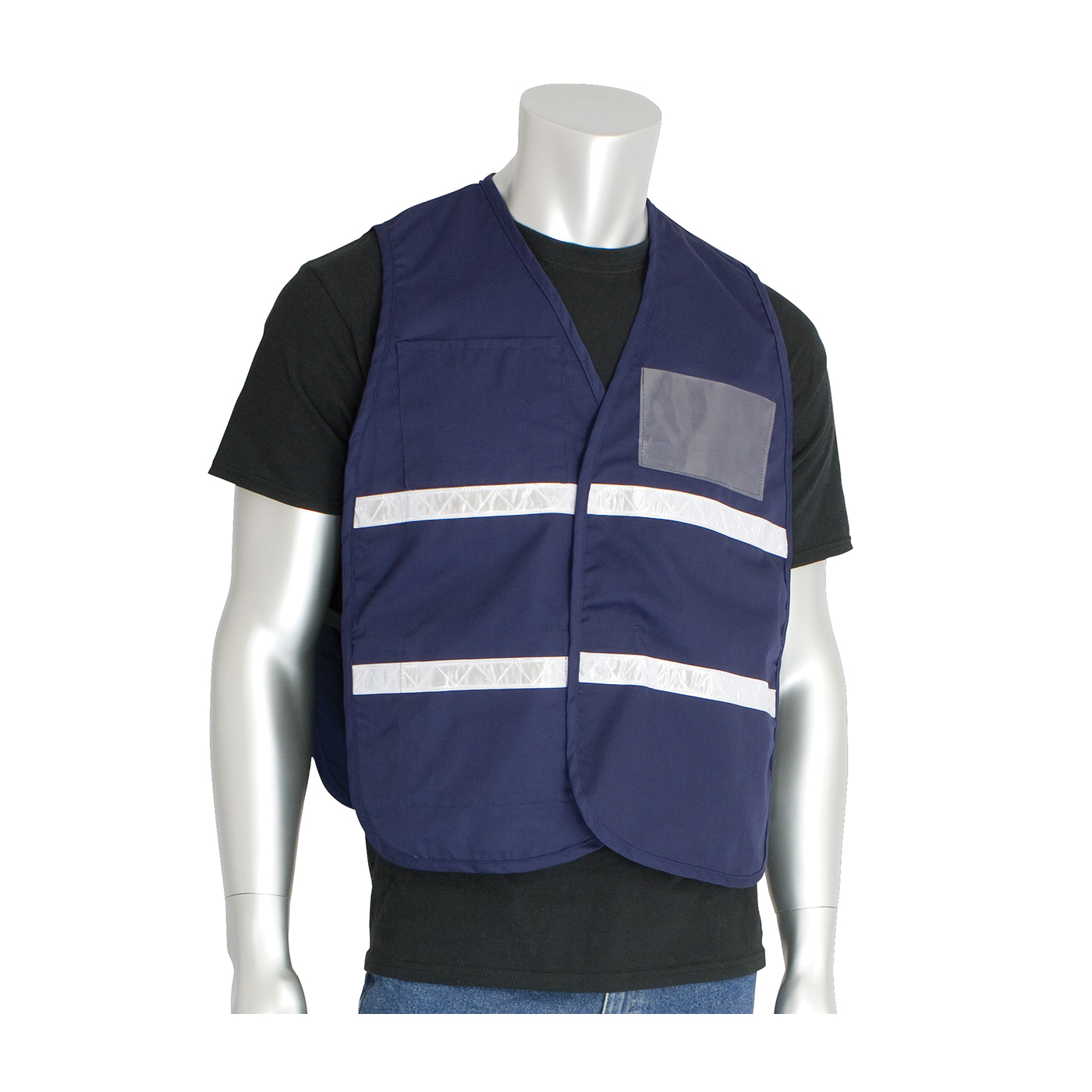 PIP® 300-2503 Non-ANSI Incident Command Vest, Dark Blue, 35% Cotton/65% Polyester, Hook and Loop Closure, 4 Pockets