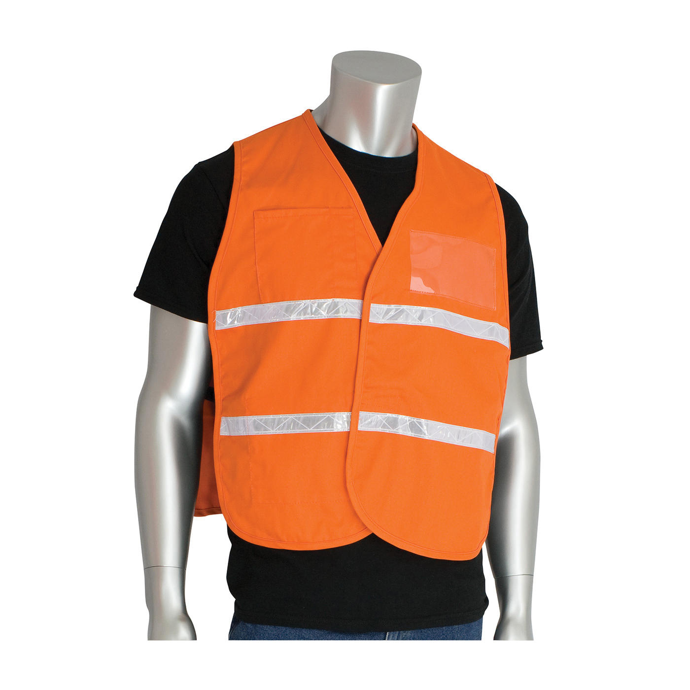 PIP® 300-2507 Non-ANSI Incident Command Vest, Orange, 35% Cotton/65% Polyester, Hook and Loop Closure, 4 Pockets
