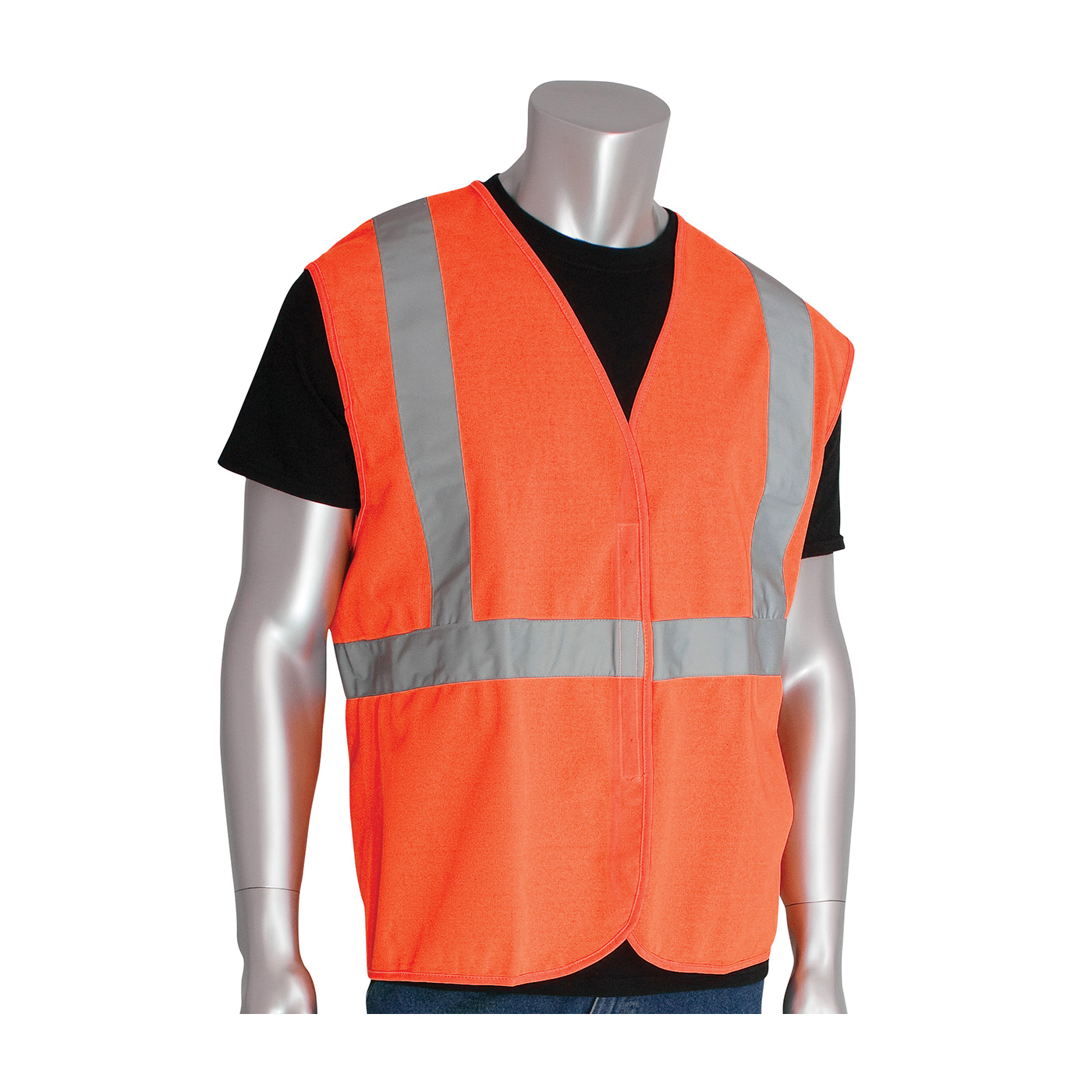 PIP® 302-WCENGOR-XL Solid Vest, XL, Hi-Viz Orange, Polyester, Hook and Loop Closure, ANSI Class: Class 2, Specifications Met: ANSI 107 Type R