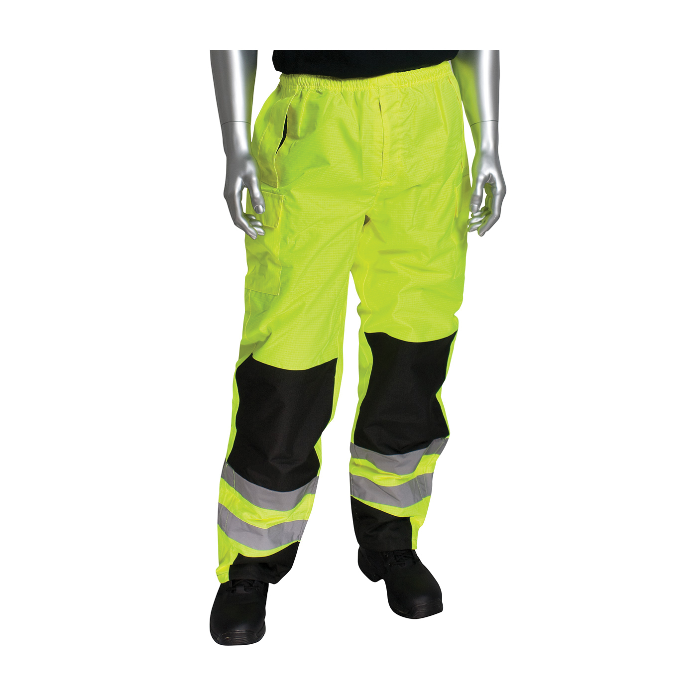 PIP® 318-1771-LY/M Non-Breathable Ripstop Reinforced Hi-Visibility Overpant, 14.2 in Waist, Hi-Viz Lime Yellow, Polyester
