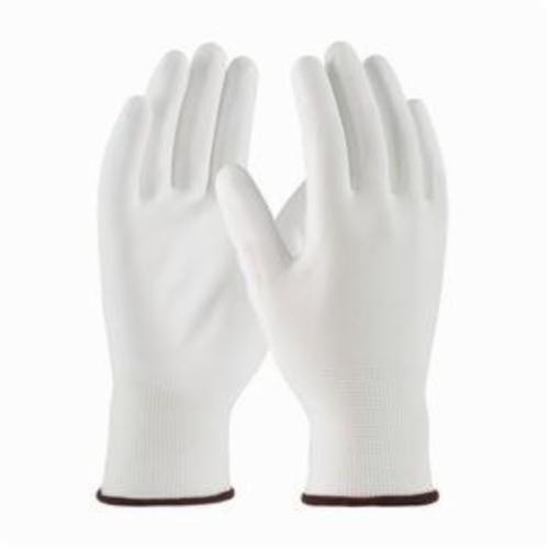 PIP® 33-115 General Purpose Gloves, Coated, Polyurethane Palm, Polyester, White, Continuous Knit Wrist Cuff, Polyurethane Coating, Resists: Abrasion, Cut, Puncture and Tear, Polyester Lining, Seamless Knit