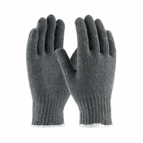 PIP® 35-C500 Medium Weight General Purpose Gloves, Cotton/Polyester Palm, 7 ga 65% Cotton/35% Polyester, Gray, Continuous Knit Wrist Cuff, Uncoated Coating, Cotton/Polyester Lining, Full Finger/Seamless