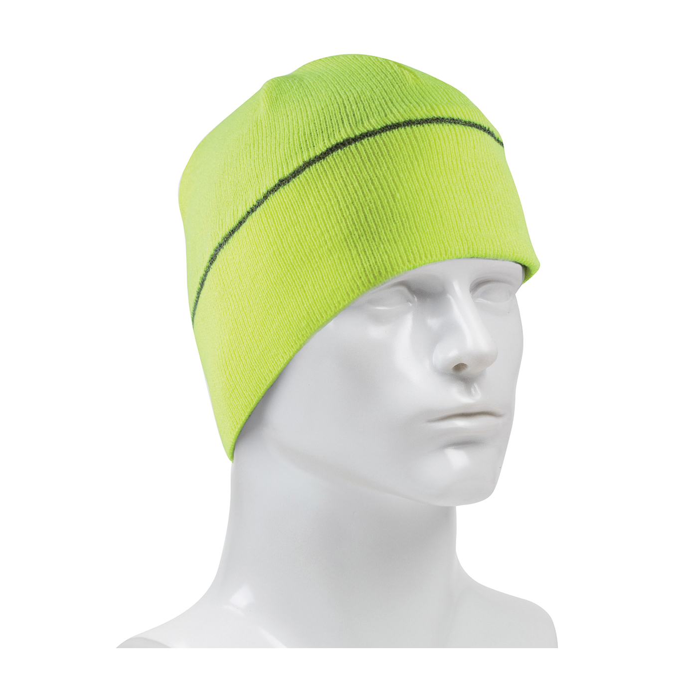 PIP® 360-BEANNIELY Winter Beanie Cap With Reflective Stripe, OS, Hi-Viz Lime Yellow, Polyester