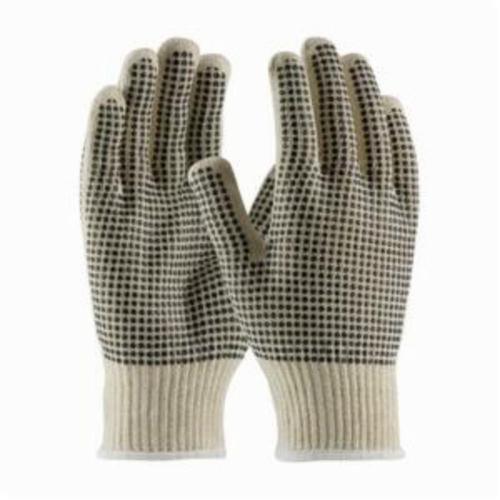 PIP® 37-C2110PDD Medium Weight General Purpose Gloves, Coated, PVC Palm, 10 ga Cotton/Polyester, Black/Natural, Continuous Knit Wrist Cuff, PVC Coating, Resists: Abrasion and Cut, Cotton/Polyester Lining, Full Finger/Seamless Knit