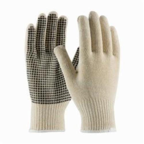 PIP® 37-C2110PD General Purpose Gloves, Coated, PVC Palm, 10 ga Cotton/Polyester, Black, Continuous Knit Wrist Cuff, PVC Coating, Resists: Abrasion and Cut, Cotton/Polyester Lining, Full Finger/Seamless Knit