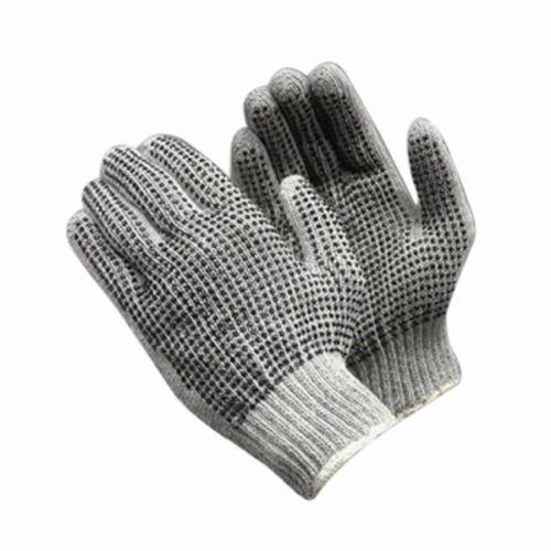 PIP® 37-C500PDD General Purpose Gloves, Coated, PVC Palm, Cotton/Polyester, Gray, Continuous Knit Wrist Cuff, PVC Coating, Resists: Abrasion, Cotton/Polyester Lining, Full Finger/Seamless Knit