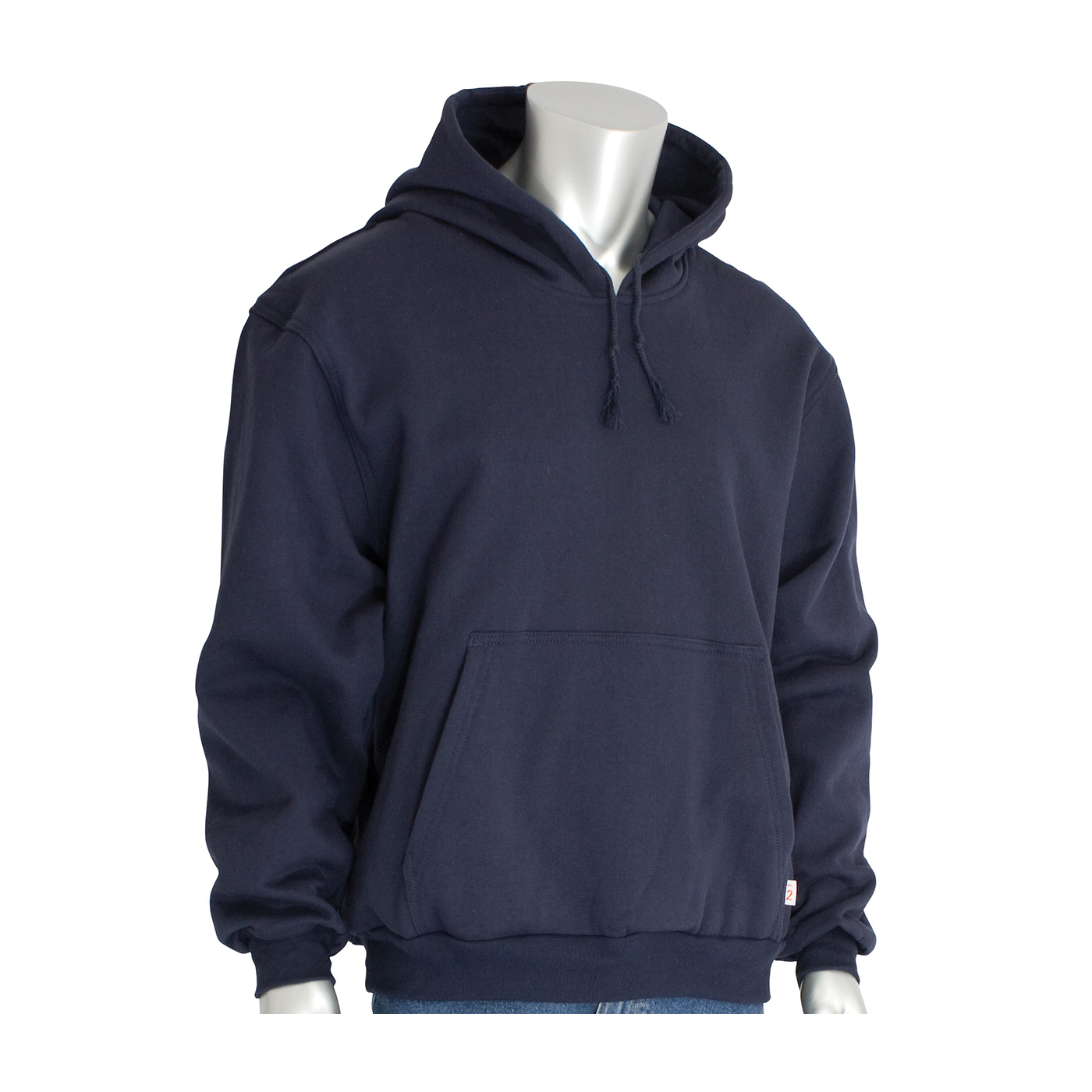 PIP® 385-FRPH-NV/M Polartec® 385-FRPH Arc and Flame Resistant Sweatshirt, M, Navy, FR Fleece Knit/100% Cotton, 30 in Regular, 31 in Tall L