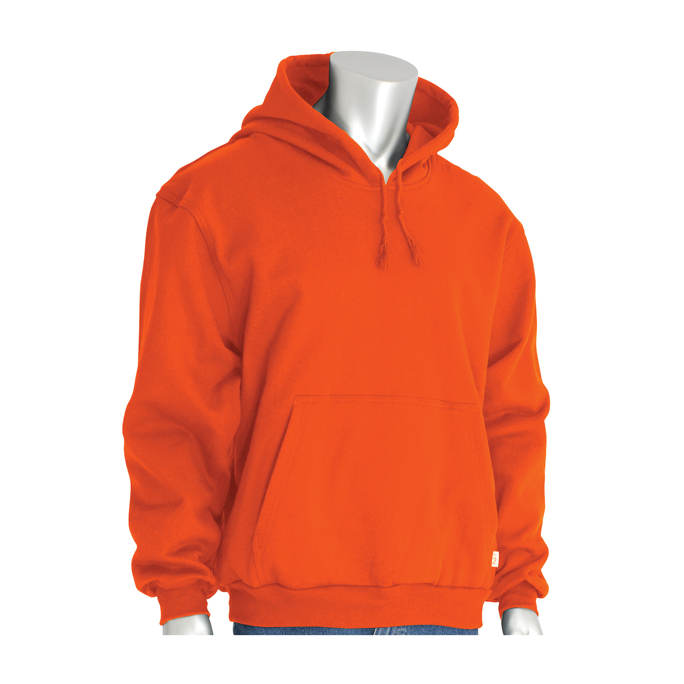 PIP® 385-FRPH-OR/3X Polartec® 385-FRPH Arc and Flame Resistant Sweatshirt, 3XL, Orange, FR Fleece Knit/100% Cotton, 34 in Regular, 35 in Tall L