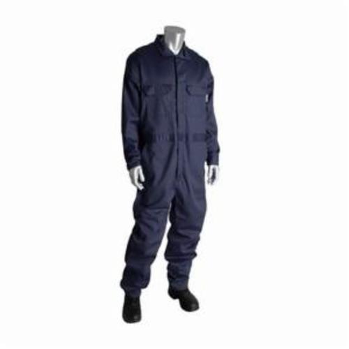 PIP® 385-FRSC-NV/S Flame Resistant Coverall, S, Navy Blue, 90% Cotton/10% Nylon, 36 to 38 in Chest, 32 in L Inseam