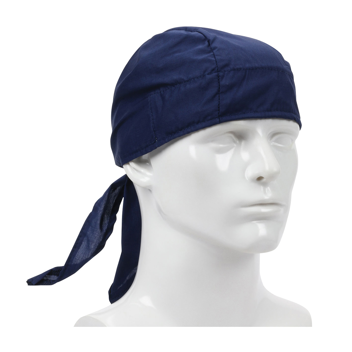 PIP® 396-300-NAV EZ-Cool® Evaporative Cooling Cooling Tie Hat, Universal, Navy Blue, 65% Polyester/35% Cotton Poplin