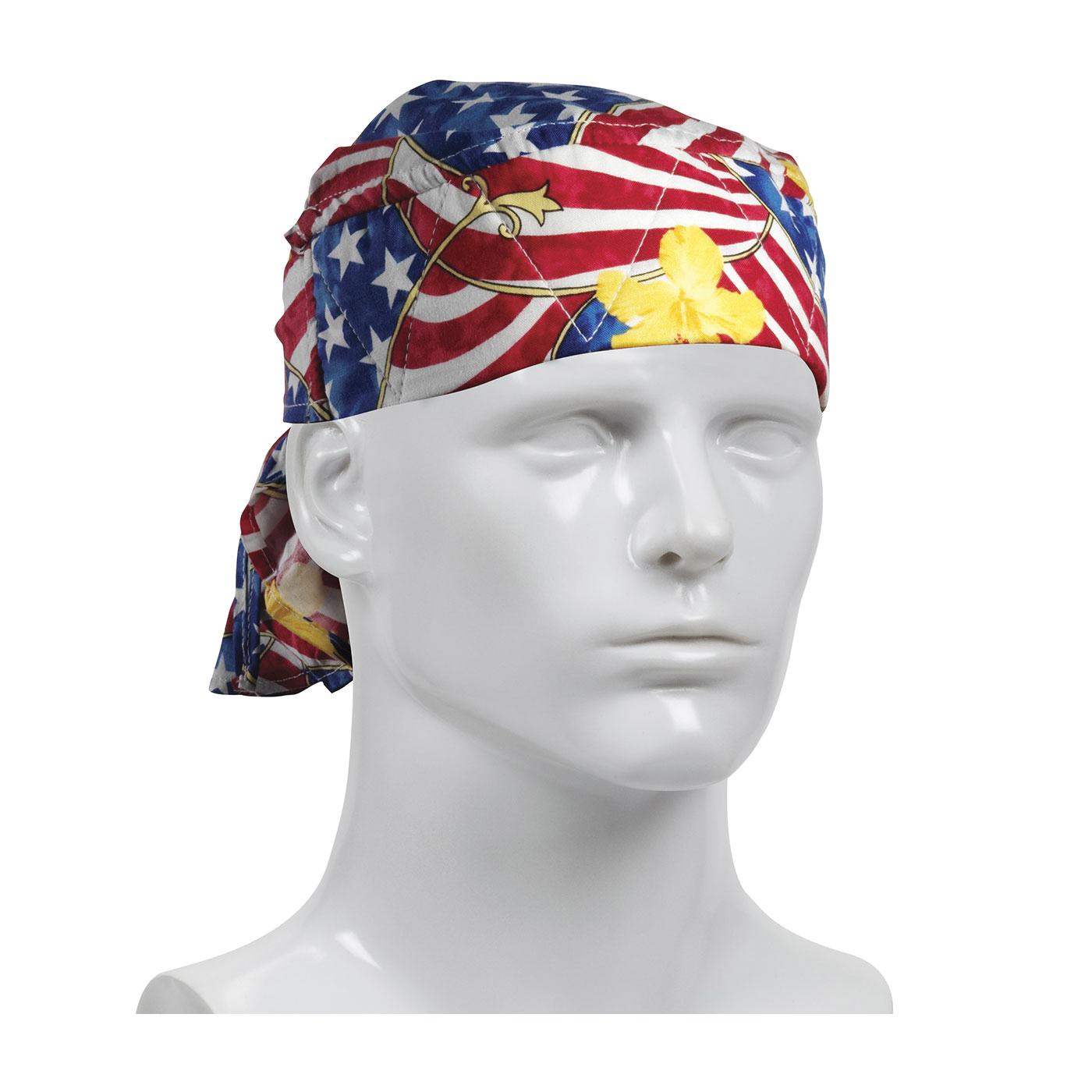 PIP® 396-300-PAT EZ-Cool® Evaporative Cooling Cooling Tie Hat, Universal, Patriot/American flag, 65% Polyester/35% Cotton Poplin