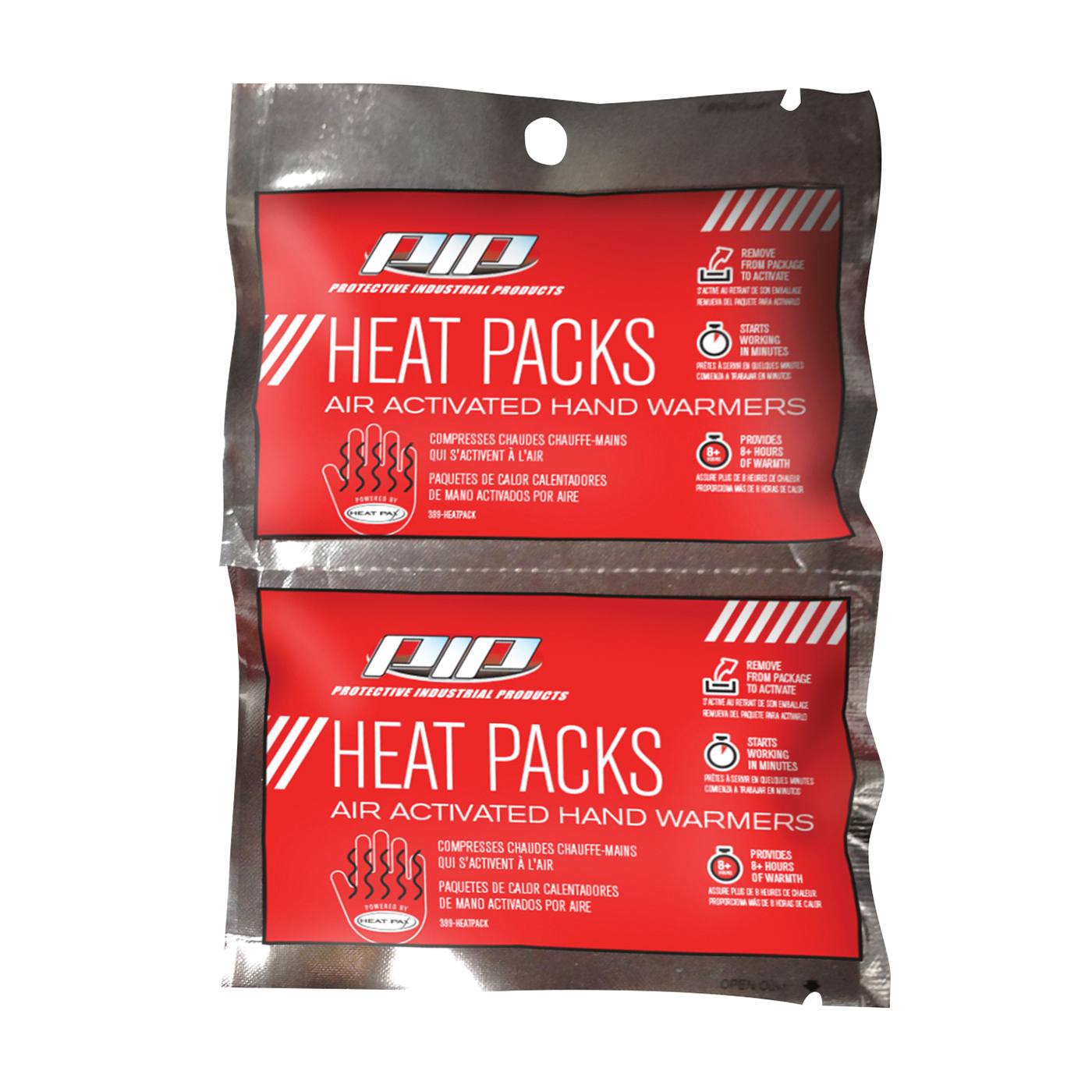 PIP® 399-HEATPACK Hand Warmer Heat Pack, For Use With Headwear and Gloves, 8 hr Warming Time, Activates By Air, Red