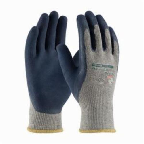 PIP® PowerGrab™ Plus™ 39-C1600 General Purpose Gloves, Coated, Latex Palm, 10 ga Cotton/Polyester, Blue/Gray, Continuous Knit Wrist Cuff, Latex Coating, Resists: Abrasion, Cut, Puncture and Tear, Unlined Lining, Seamless Knit