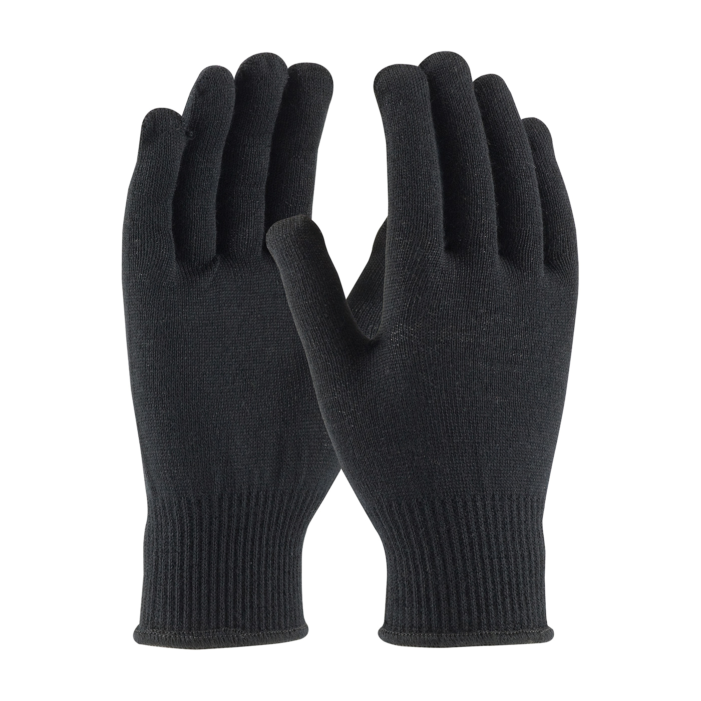PIP® 41-130L Lightweight Gloves, Cold Weather, Ambidextrous/Seamless Style, L, Wool Palm, 13 ga Merino® Wool, Black, Knit Wrist Cuff, Wool Lining