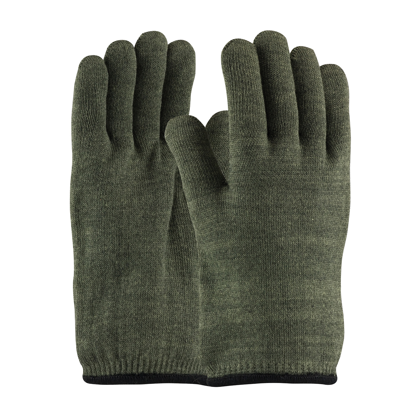 PIP® Kut-Gard® 43-850L Hot Mill Gloves, L, Kevlar®/Preox, Dark Green, Cotton Terry Lining, Open Cuff, Uncoated Coating, 11 in L, Resists: Abrasion, Cut and Flame