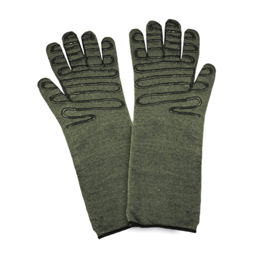 PIP® Kut-Gard® 43-859L Hot Mill Gloves, L, Kevlar®/Preox, Dark Green, Cotton Terry Lining, Extended/Open Cuff, SilaGrip™ Coating, 17 in L, Resists: Abrasion, Cut and Flame