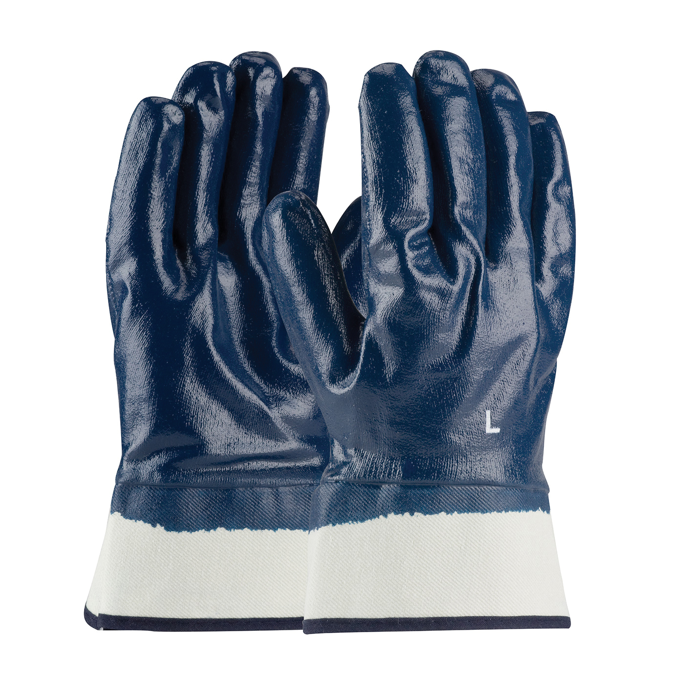 PIP® ArmorTuff® 56-3154/XL Dipped Fully Coated Gloves, XL, Nitrile, Blue, Cotton Jersey Lining, 11 in L, Resists: Grease and Oil, Supported Support, Plasticized Safety Cuff, 0.7 mm THK
