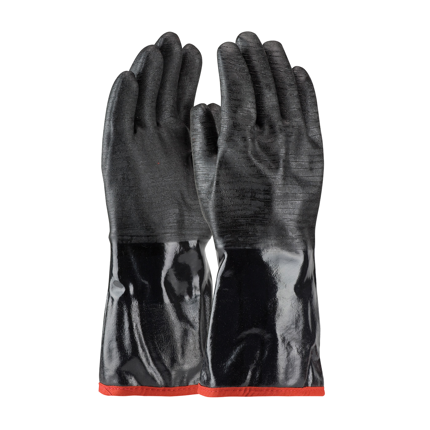 PIP® 57-8643R ChemGrip® Insulated Chemical-Resistant Gloves, L, Cotton/Neoprene, Black, Foam Lining, 14 in L, Resists: Abrasion, Cut, Puncture and Tear, Supported Support, Gauntlet Cuff, 3 mm THK