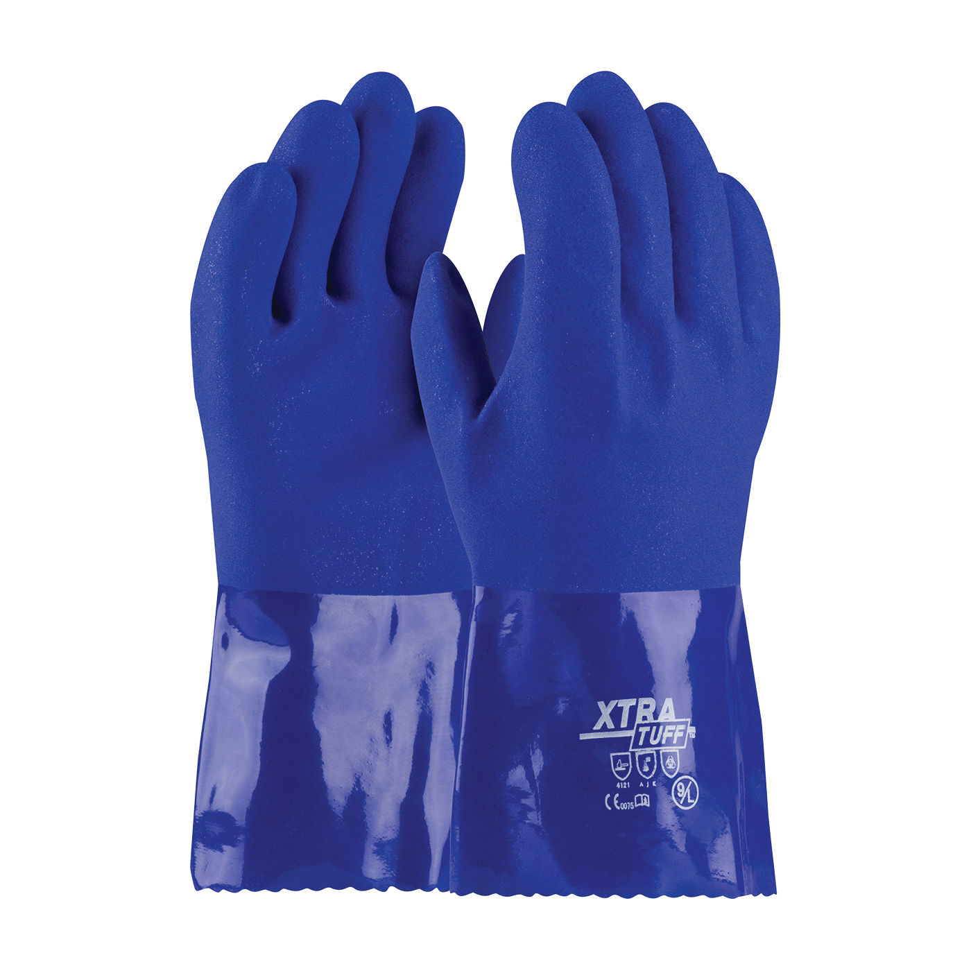 PIP® XtraTuff™ 58-8656/S Palm Coated Gloves, S, Blue, Cotton Lining, 11.8 in L, Resists: Abrasion, Cold, Cut, Liquid, Oil, Puncture and Tear, Supported Support, Open Cuff, 13 ga THK