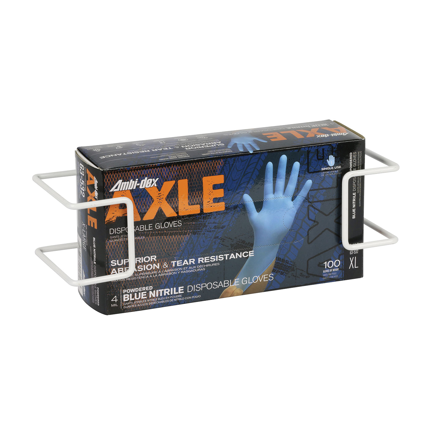 PIP® Ambi-dex® 64-WB01 Disposable Glove Wire Dispenser, Vinyl on Stainless Steel, White
