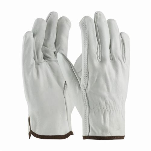 PIP® 68-101 Superior Grade General Purpose Gloves, Drivers, Top Grain Cowhide Leather Palm, Top Grain Cowhide Leather, Natural, Slip-On Cuff, Uncoated Coating, Resists: Abrasion, Unlined Lining, Straight Thumb