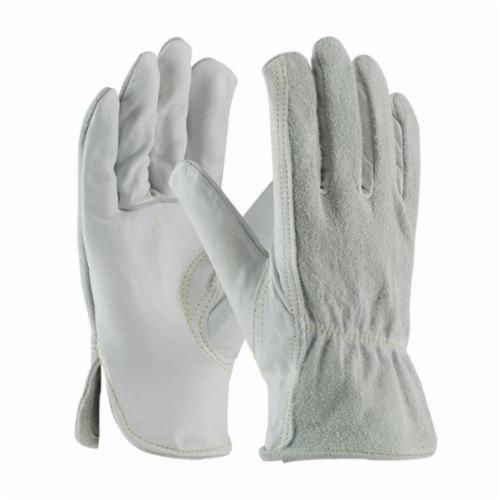 PIP® 68-163SB Regular Grade General Purpose Gloves, Drivers, Top Grain Cowhide Leather Palm, Top Grain Cowhide Leather, Gray/Natural, Slip-On Cuff, Uncoated Coating, Resists: Abrasion, Unlined Lining, Keystone Thumb