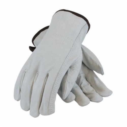 PIP® 68-163 Regular Grade General Purpose Gloves, Drivers, Top Grain Cowhide Leather Palm, Top Grain Cowhide Leather, Natural, Slip-On Cuff, Uncoated Coating, Resists: Abrasion, Unlined Lining, Keystone Thumb