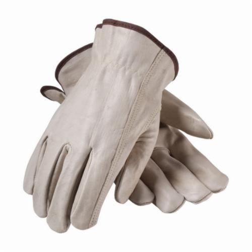 PIP® 68-165/S Superior Grade General Purpose Gloves, Drivers, S, Top Grain Cowhide Leather Palm, Top Grain Cowhide Leather, Natural, Slip-On Cuff, Uncoated Coating, Resists: Abrasion, Unlined Lining, Keystone Thumb