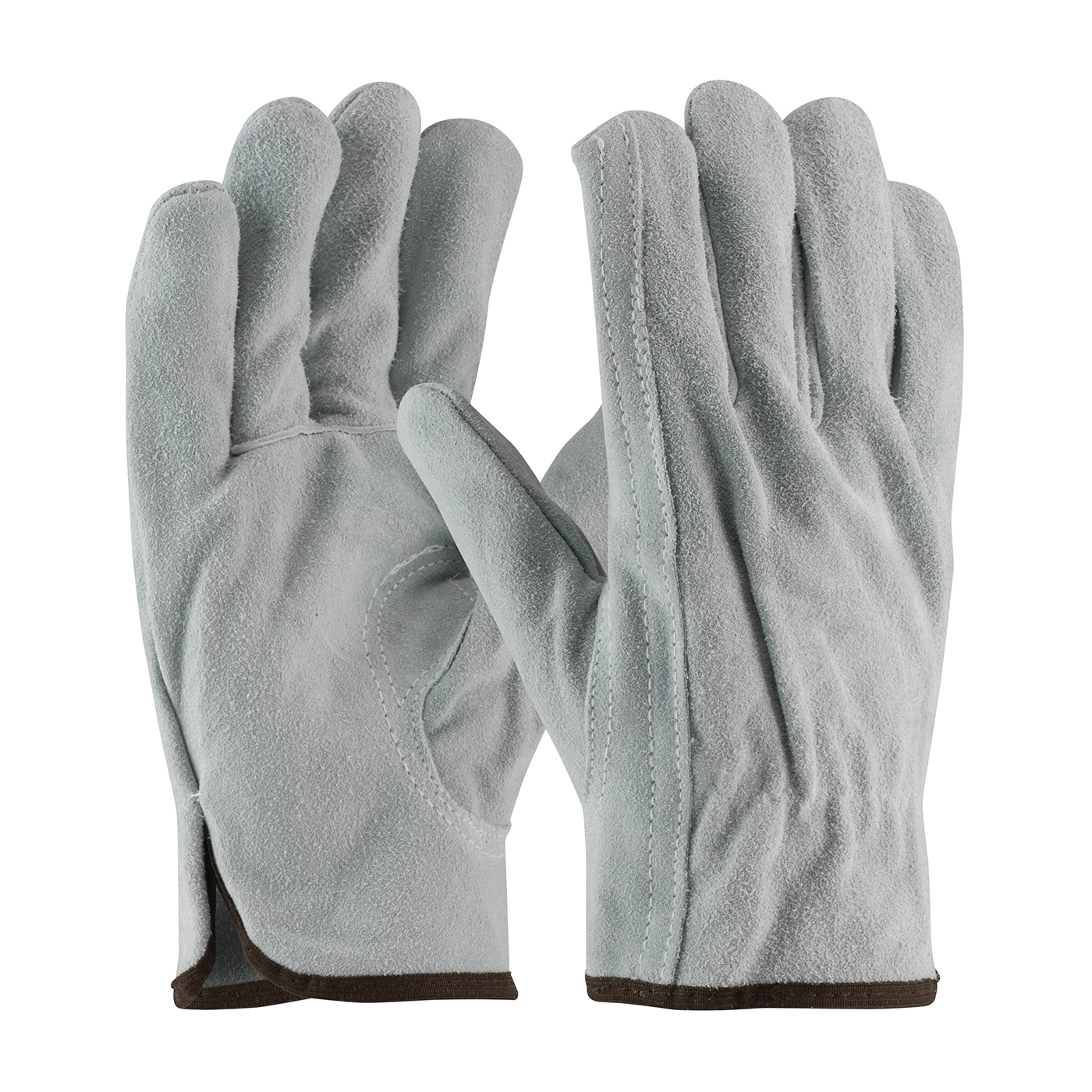 PIP® 69-189/S Premium Grade General Purpose Gloves, Drivers, S, Split Cowhide Leather Palm, Split Cowhide Leather, Gray, Slip-On Cuff, Uncoated Coating, Resists: Abrasion, Unlined Lining, Keystone Thumb