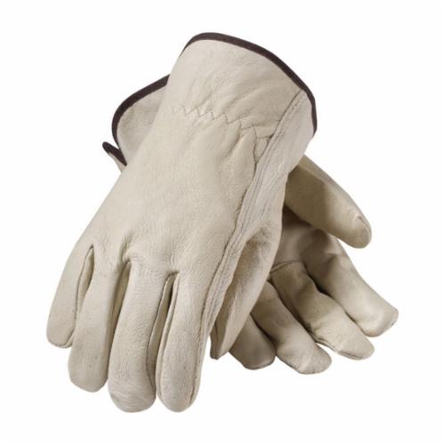 PIP® 70-361 Economy Grade General Purpose Gloves, Drivers, Top Grain Pigskin Leather Palm, Top Grain Pigskin Leather, Natural, Slip-On Cuff, Uncoated Coating, Resists: Moisture, Unlined Lining, Keystone Thumb