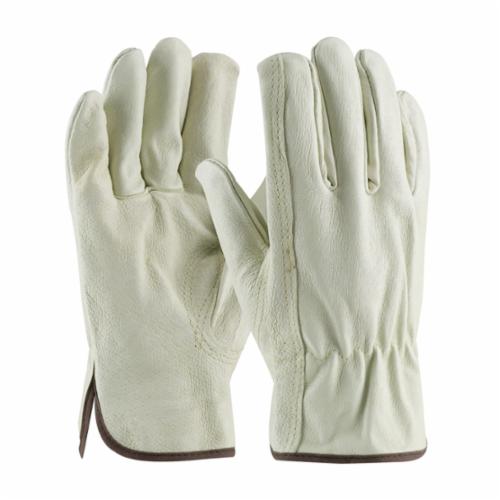 PIP® 70-368 Premium Grade General Purpose Gloves, Drivers, Top Grain Pigskin Leather Palm, Top Grain Pigskin Leather, Natural, Slip-On Cuff, Uncoated Coating, Resists: Moisture, Unlined Lining, Keystone Thumb